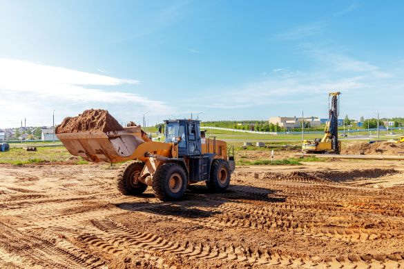 heavy machinery on a construction site